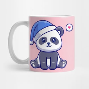 Cute Panda Winter With Beanie Hat Cartoon Mug